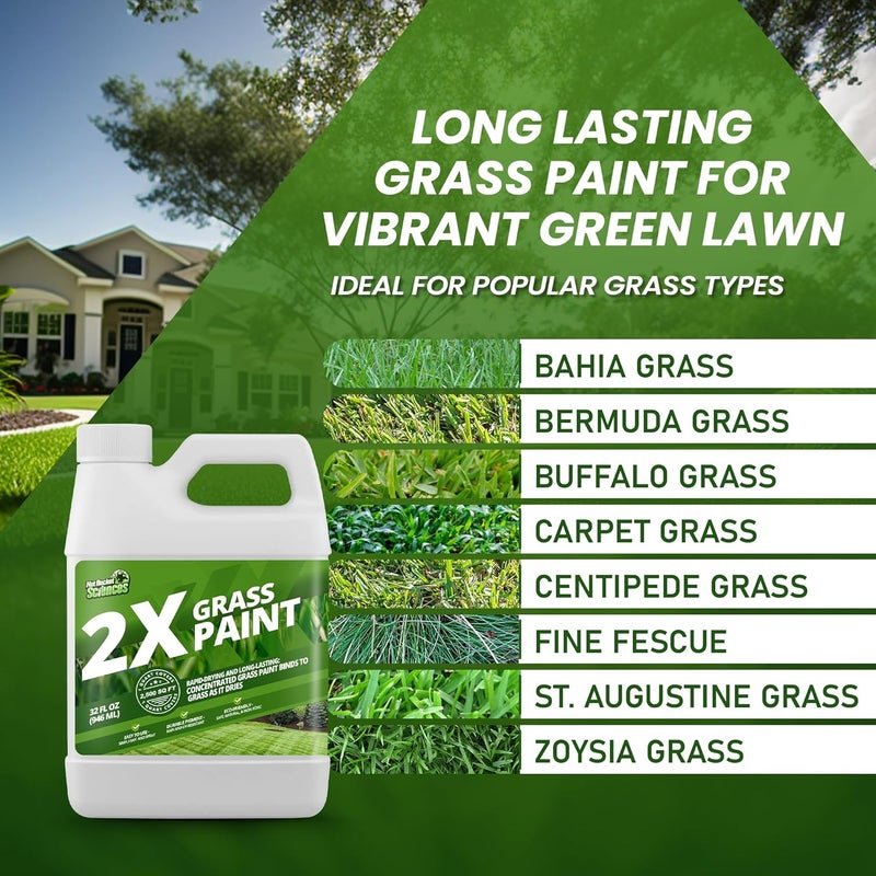 Not Rocket Sciences 32oz 2X Green Grass Paint for Lawn, Ideal Turf Paint & Green Lawn Spray to Renew Discolored Lawns, Concentrated Grass Dye, Premium Colorant for Vibrant and Lush Greener Lawns - Image 5